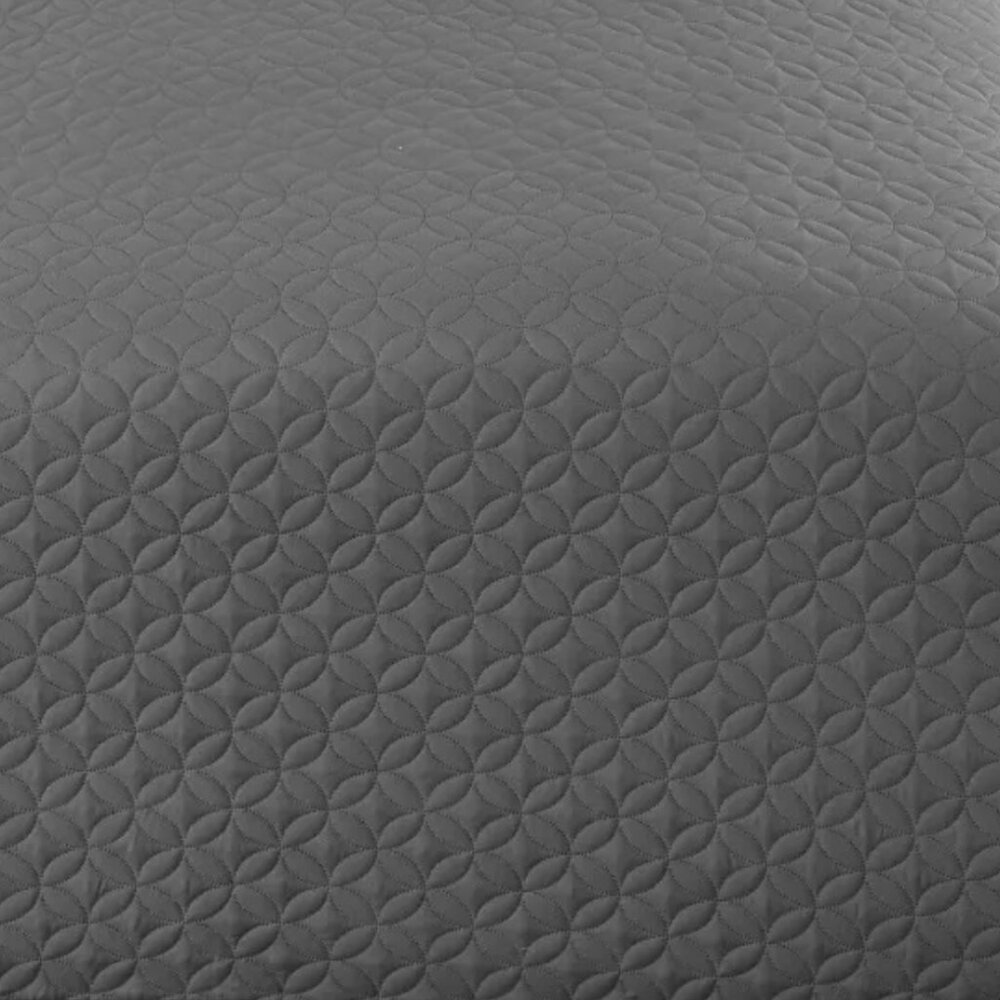 UltraSonic Reversible Bed Spread Circles Quilted Bedding Gray King